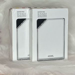 Set of 2 Plastic Square Reusable Water Bottles, New Never Used